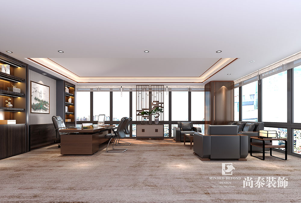 深圳南山金融大廈投資公司辦公室裝修設(shè)計效果圖
