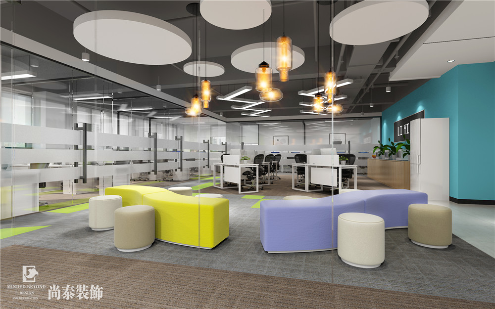 辦公室玻璃隔斷墻效果圖