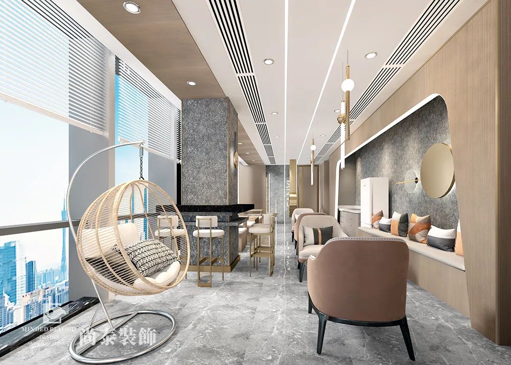 化妝品公司辦公室休閑區(qū)裝修效果圖