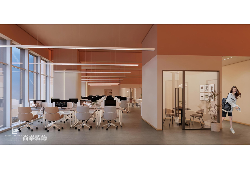 深圳龍崗仁恒夢公園寫字樓1200平米辦公室裝修設計案例