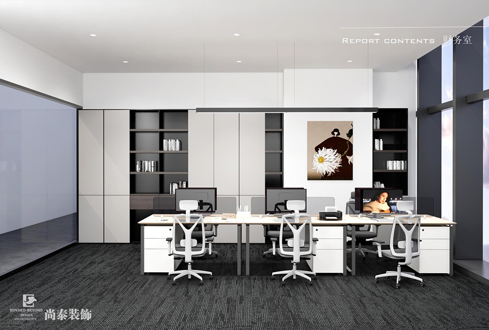 深圳龍崗仁恒夢公園寫字樓1200平米辦公室裝修設計案例