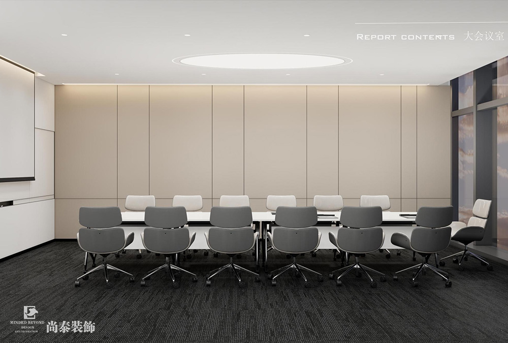 深圳龍崗仁恒夢公園寫字樓1200平米辦公室裝修設計案例