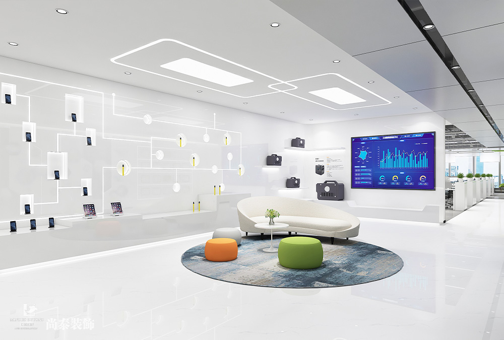 深圳龍華鴻榮源天俊寫字樓1400平米智能科技公司辦公室裝修設(shè)計