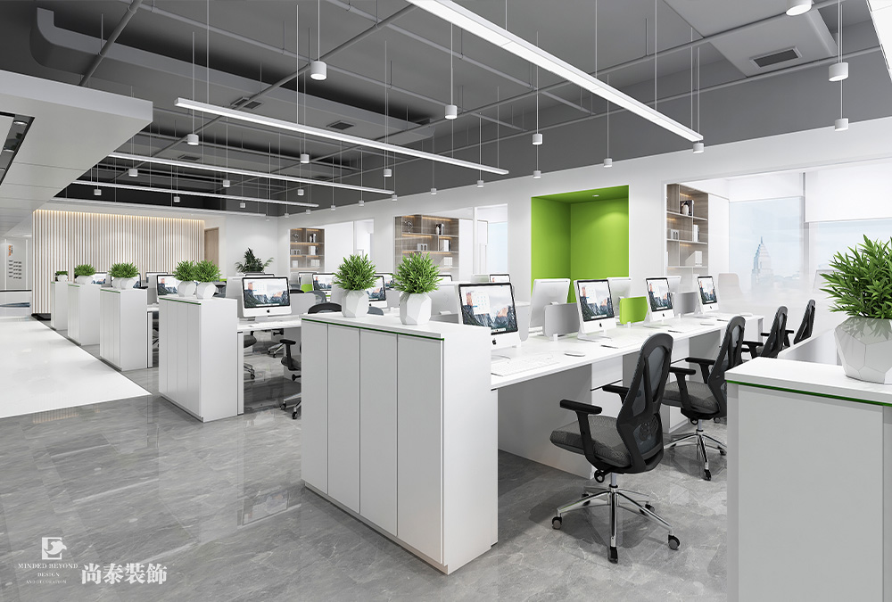 深圳龍華鴻榮源天俊寫字樓1400平米智能科技公司辦公室裝修設(shè)計